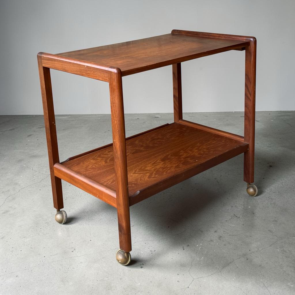 Teakhouten Deense serveerwagen -bar cart trolley, Antiek en Kunst, Ophalen