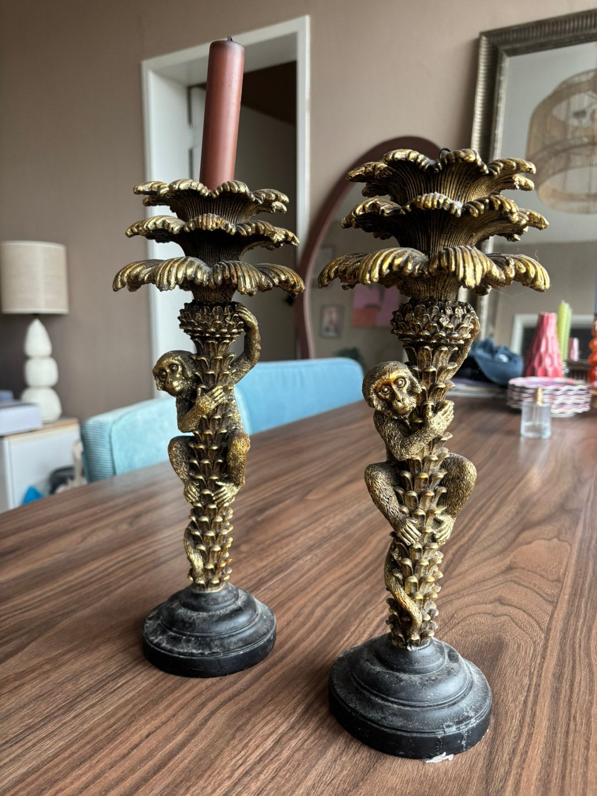 Kandelaars Aap, Ophalen of Verzenden, Keramiek of Aardewerk