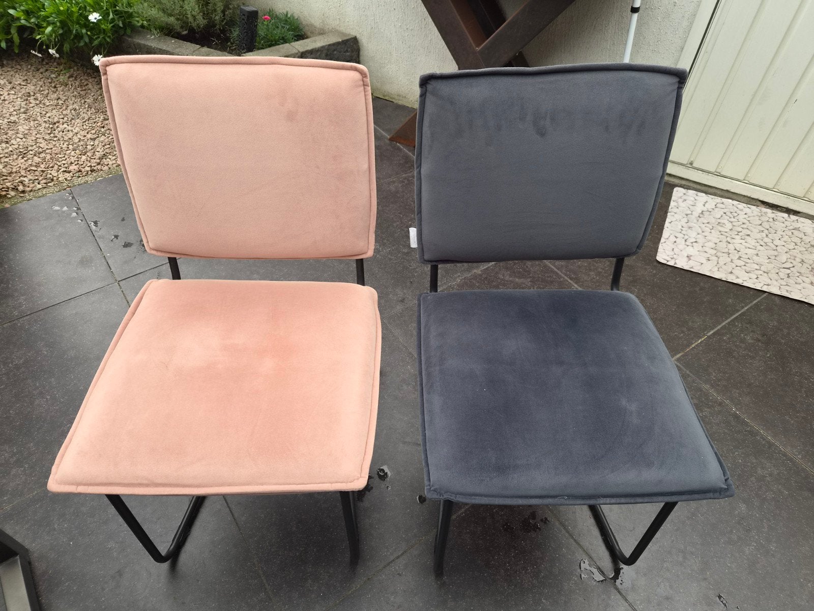Set van 6 eetkamerstoelen - Roze en Grijs - SoTrue, Ophalen, Overige kleuren, Modern, Eclectisch, Zo goed als nieuw