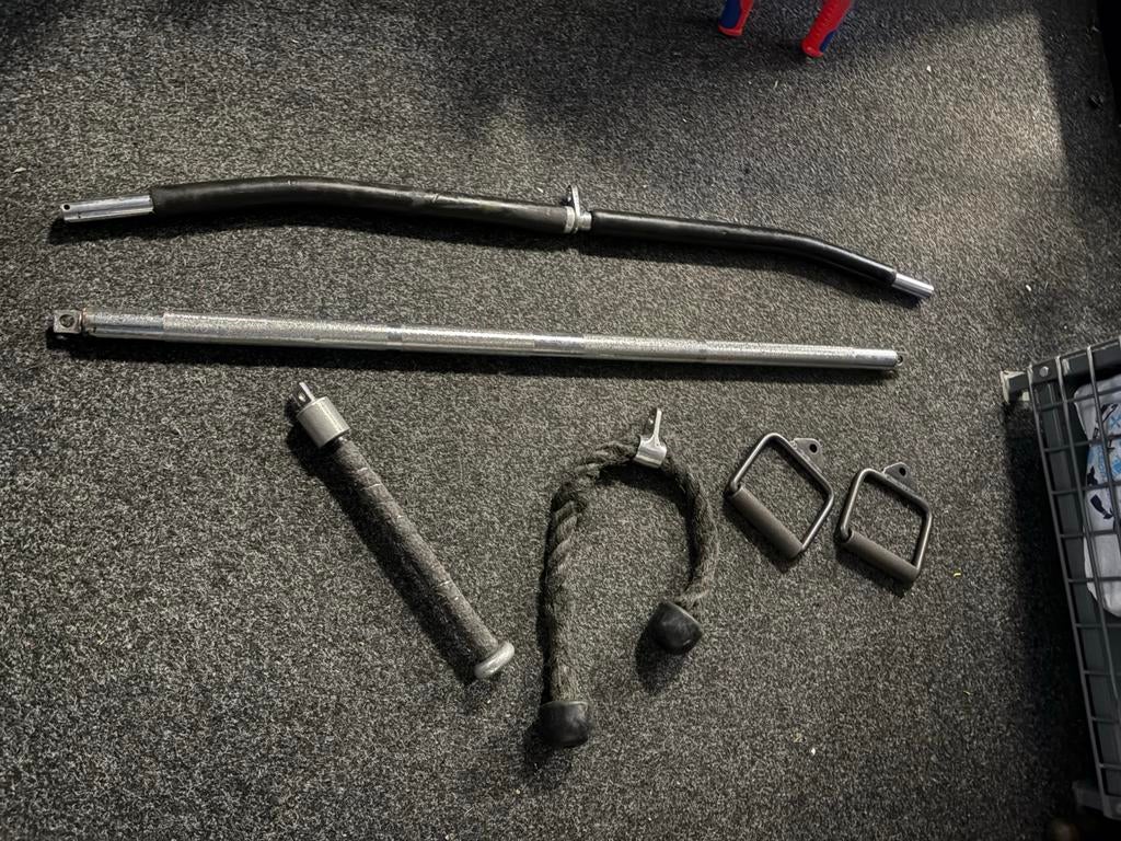 Lat pull pully pulley accesoires set nr 4, Sport en Fitness, Fitnessmaterialen, Accesoires, Gebruikt, Overige typen, Pully set 4