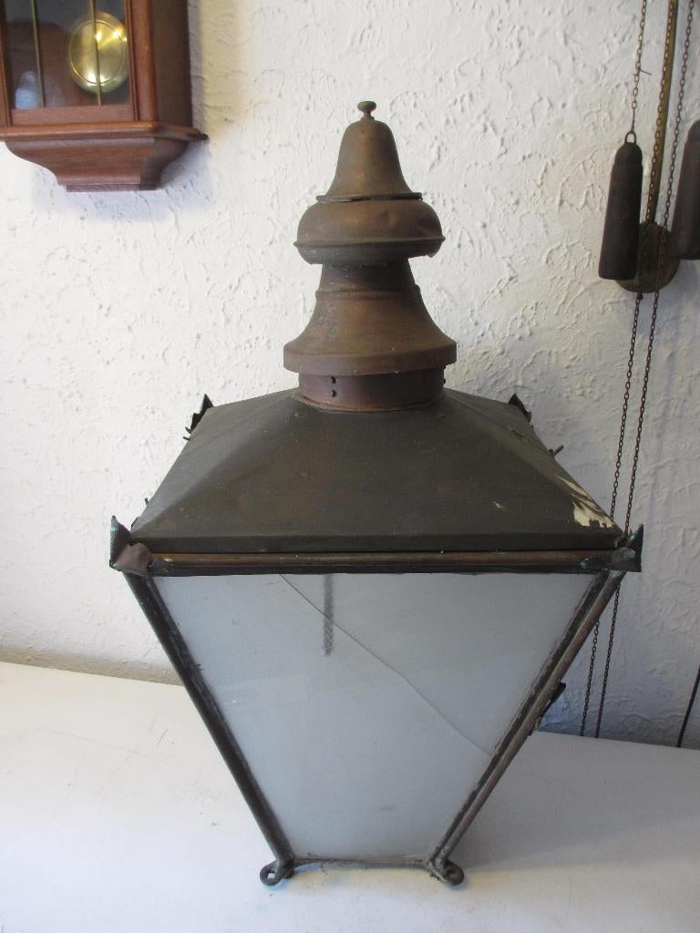 Antieke straatlamp van koper lantaarn Foster & Pullen 1870, Antiek en Kunst, Ophalen