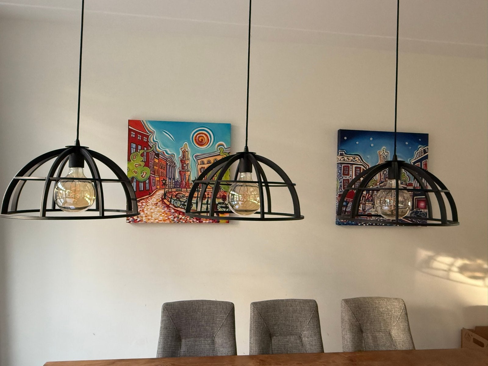 Lucide DIKRA - Hanglamp - Ø 40 cm - 3xE27 - Zwart, Ophalen, Zo goed als nieuw, Metaal