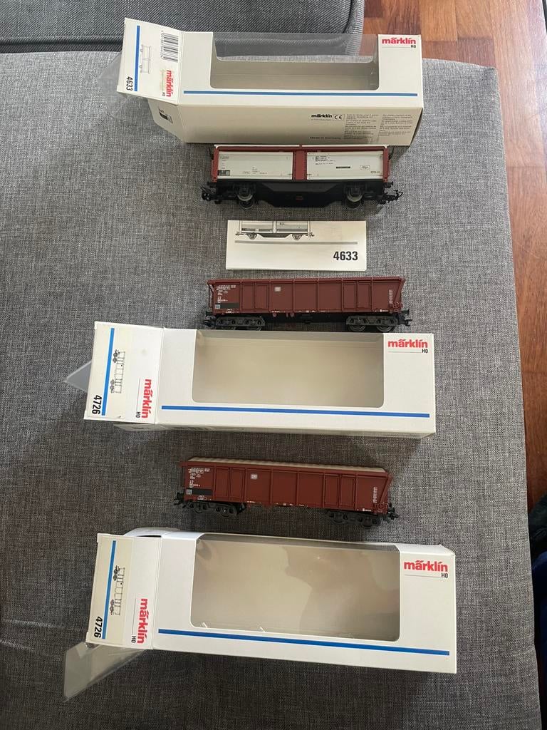 Marklin 4726(2) en 4633 DB wagons, Hobby en Vrije tijd, Modeltreinen | H0, Wisselstroom, Wagon, Ophalen of Verzenden, Zo goed als nieuw