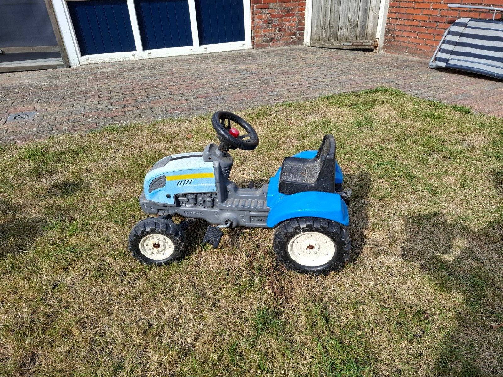 Blauwe trapauto tractor voor kinderen, Ophalen, Gebruikt, Trapvoertuig