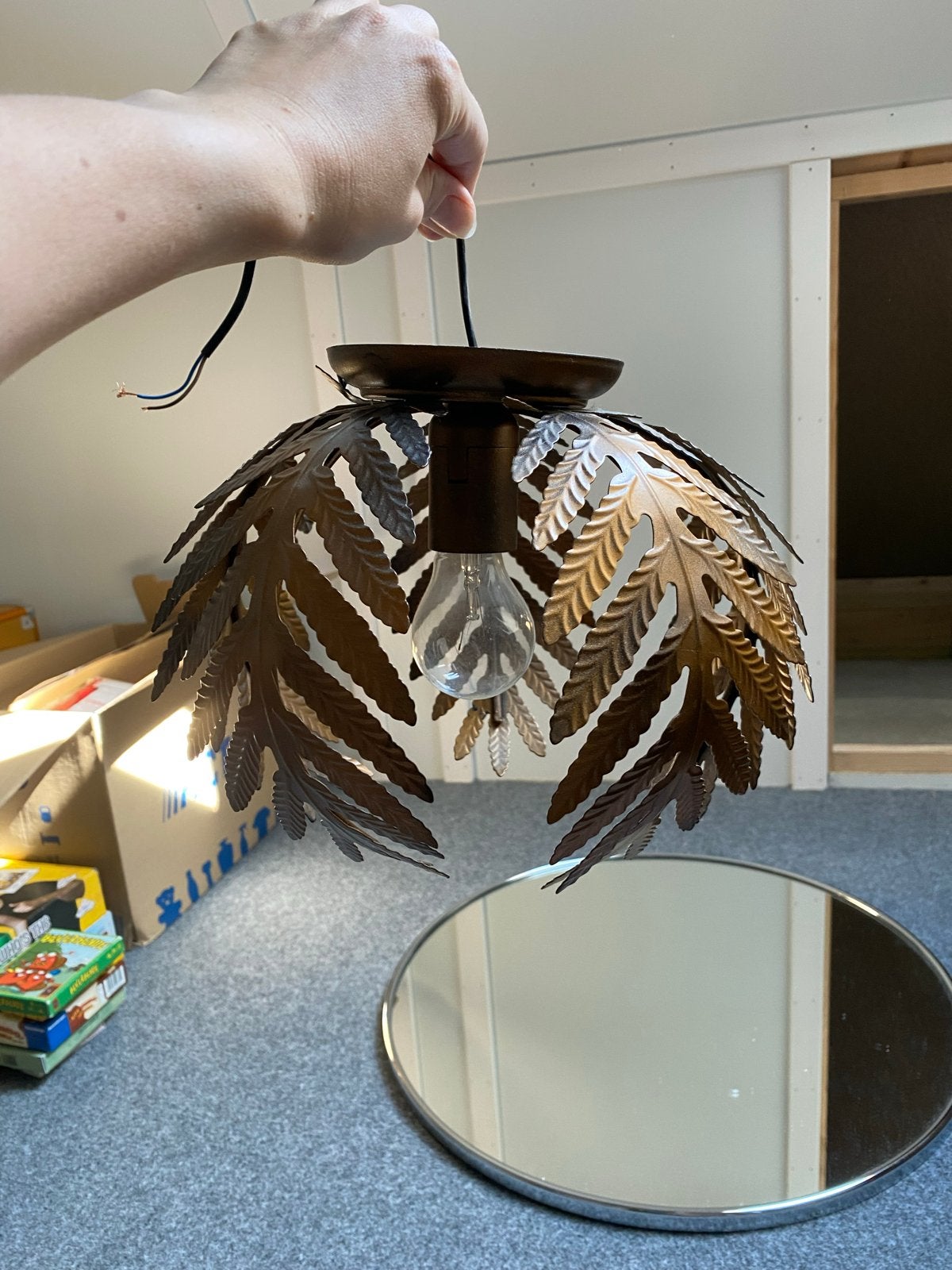Hanglamp met bladeren design, Ophalen, Minder dan 50 cm, Gebruikt, Minder dan 25 cm
