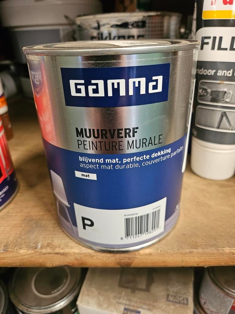 GAMMA Muurverf Mat F6.07.82 - 1 Liter, Ophalen of Verzenden, Nieuw, Overige typen