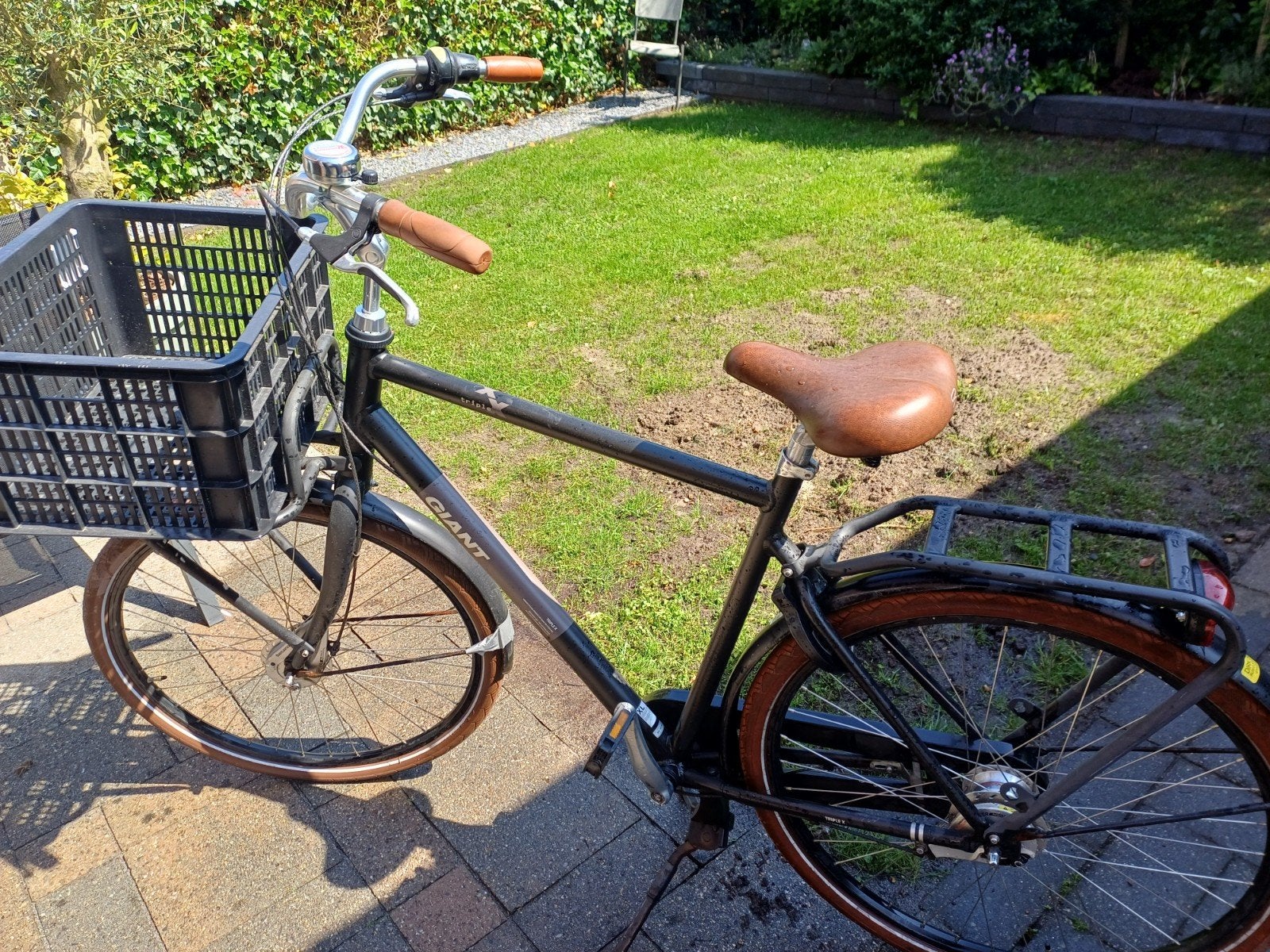 Giant herenfiets Triple X, Transportfiets met krat, Fietsen en Brommers, Fietsen | Heren | Herenfietsen, Ophalen, Gebruikt, Giant