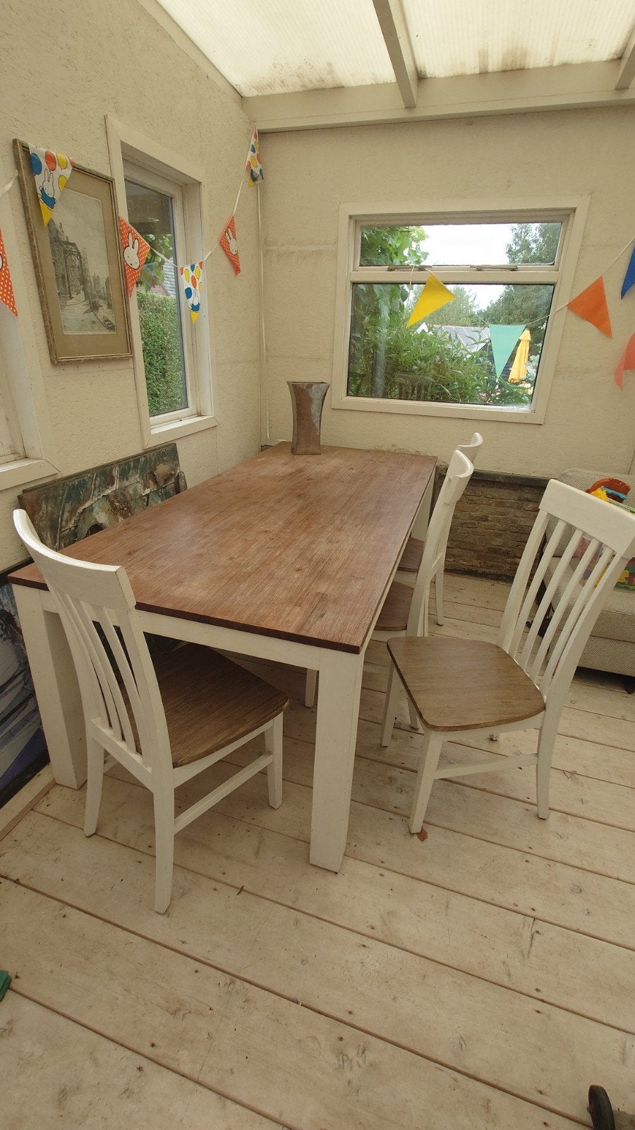 Zeer grote eettafel met 10 stoelen, Ophalen, Gebruikt, Landelijk, 8 stoelen of meer