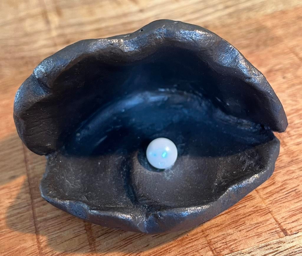 Keramiek schelp met parel design Henriëtte Post, Ophalen of Verzenden
