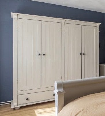 Grote beige grijze kledingkast met lades en deuren, Ophalen, Gebruikt, 150 tot 200 cm, Met lade(s)