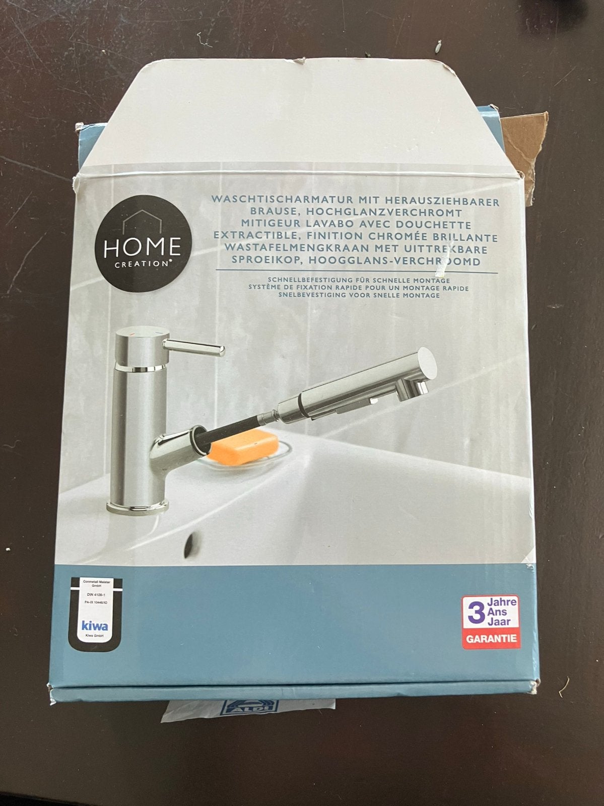 Home Creation Wastafelmengkraan met uittrekbare sproeikop, Doe-het-zelf en Verbouw, Ophalen of Verzenden, Nieuw, Chroom, Kraan