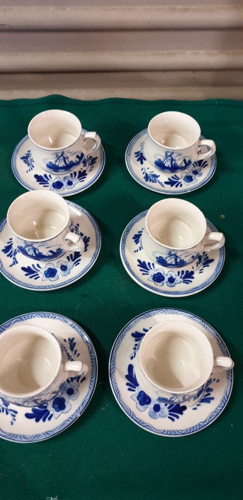 kop en schotels e h,180 delfts bleu color, Ophalen of Verzenden, 'T Olde Gre-j, Info@toldegrej.nl, Endepoelstraat 20f Didam