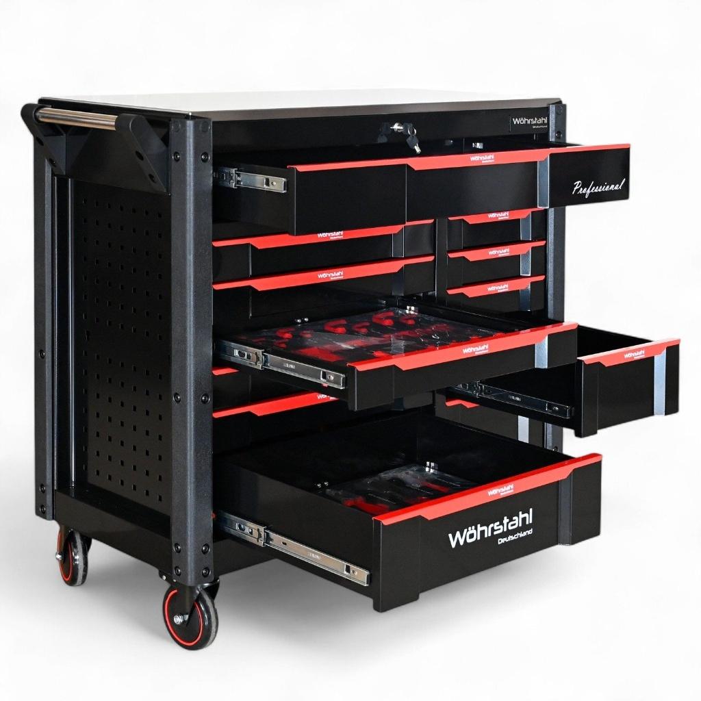 Wohrstahl XXL Gereedschapswagen 12 Laden Gevuld, Info@purbesa.nl, Nieuw, Ophalen of Verzenden, Purbesa