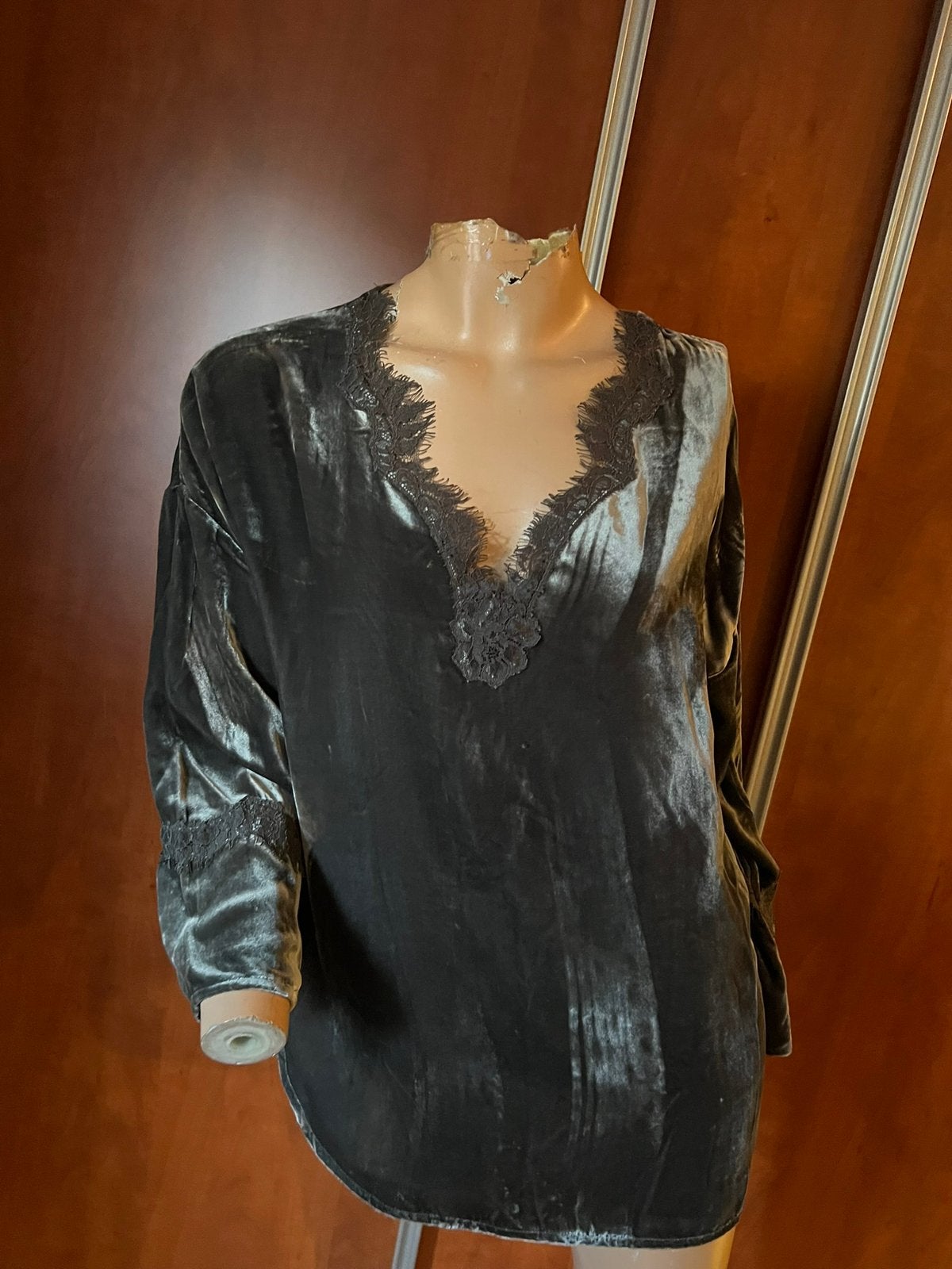 GOLD HAWK top met kant maat m origineel ZGAN FLUWEEL, Maat 38/40 (M), F, G, Gold hawk