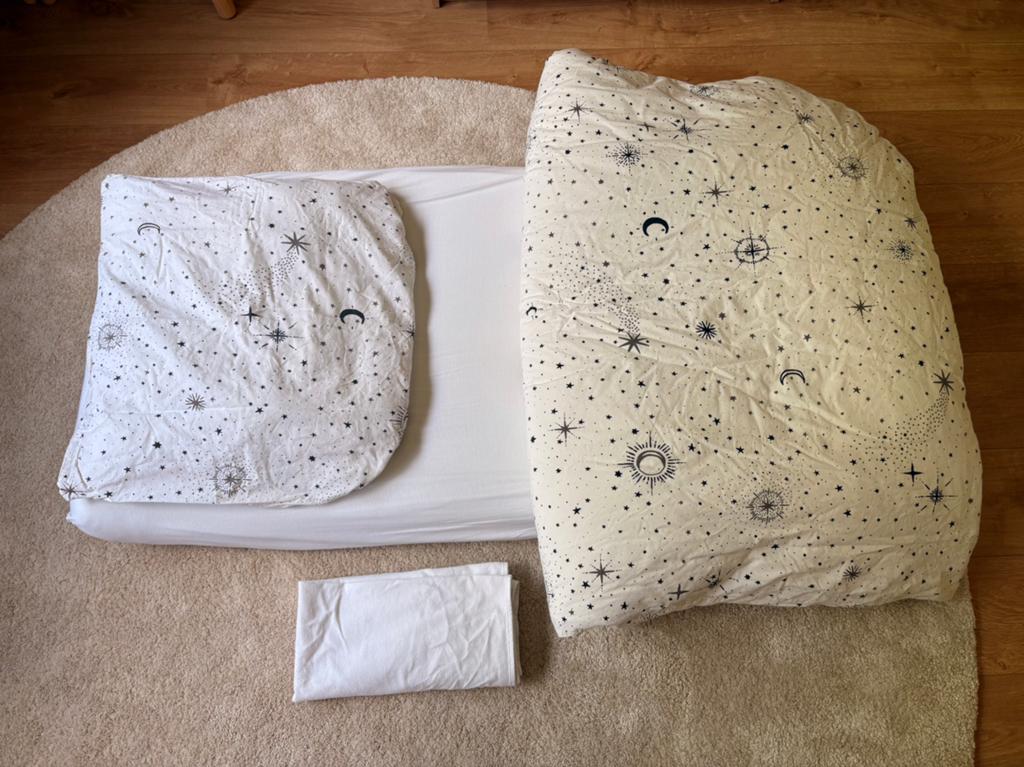 Complete set: junior matras incl. dekbed, kinderkussen, Ophalen, 70 tot 85 cm, 140 tot 160 cm, Zo goed als nieuw