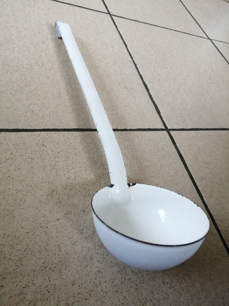 Emaille Franse oude lepel zeer leuk als decoratie object, Antiek en Kunst, Curiosa en Brocante, Ophalen of Verzenden