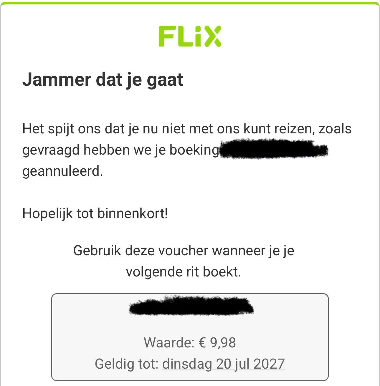 Flixbus voucher €9,98 tegoedbon code kaartje bus reis ticket, Tickets en Kaartjes, Eén persoon, Kortingsbon, Overige typen