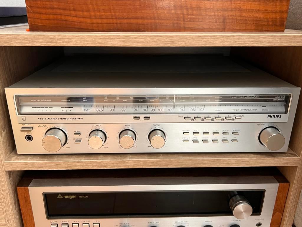 Set! Vintage Philips Cassettedeck F6227 en Receiver F5213, Ophalen of Verzenden, Zo goed als nieuw, Minder dan 60 watt, Overige merken
