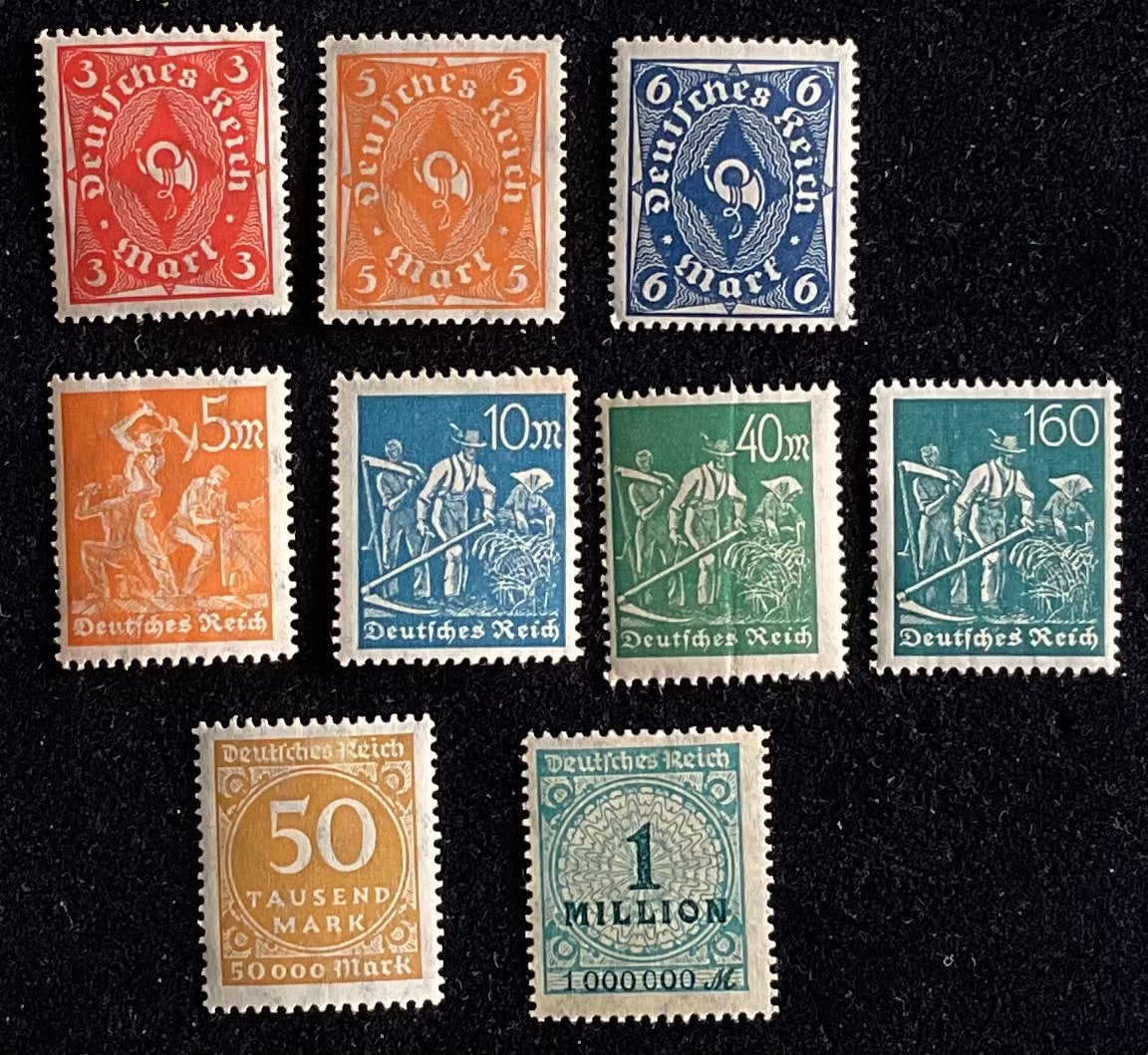 Duitsland 9 oude Duitse Rijk postzegels. Postfris., Ophalen of Verzenden, Duitse Keizerrijk, Postfris