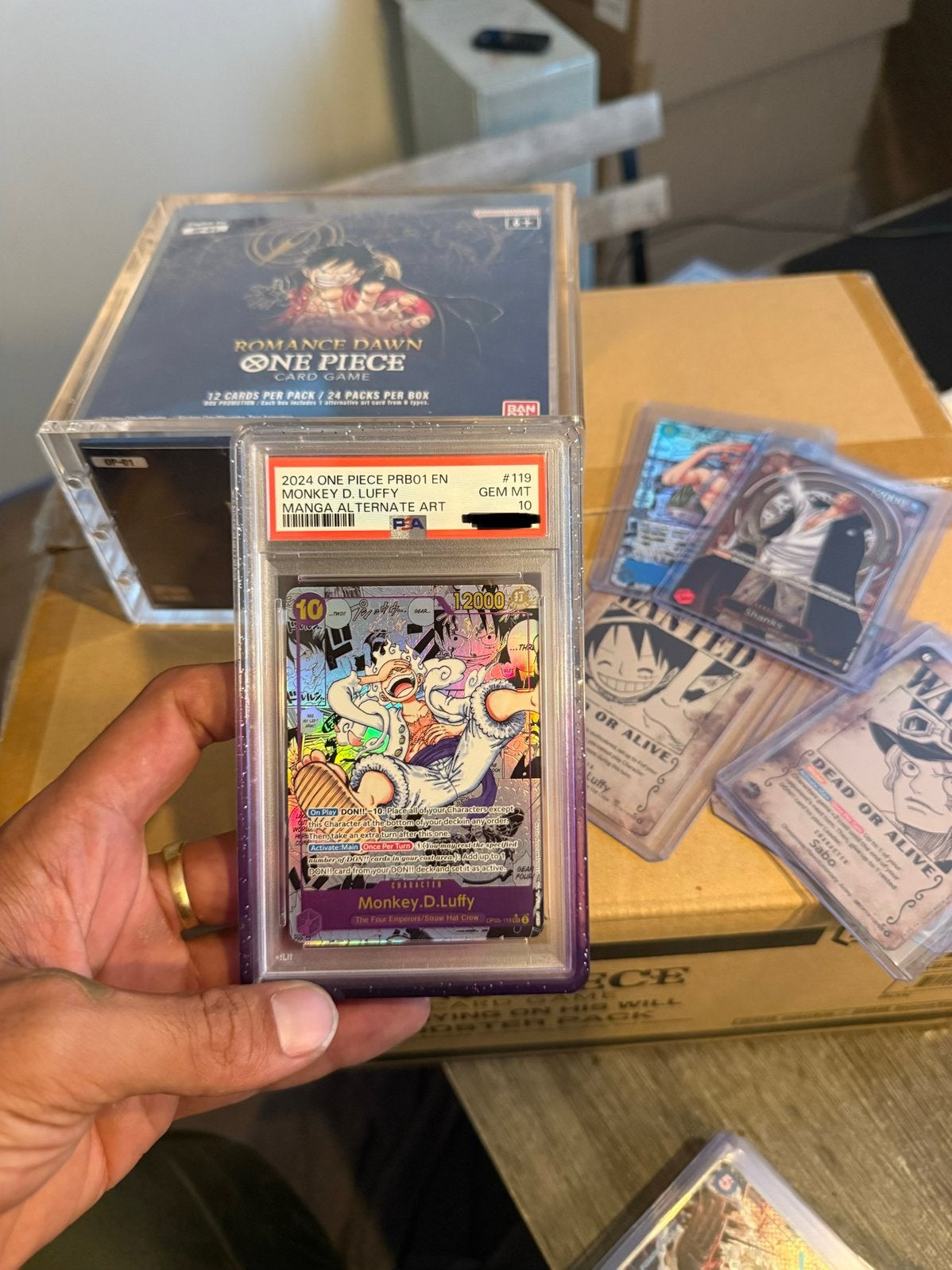 Monkey.D.Luffy [Manga PRB01] OP05-119 PSA 10, Ophalen, Nieuw, Losse kaart, Foil
