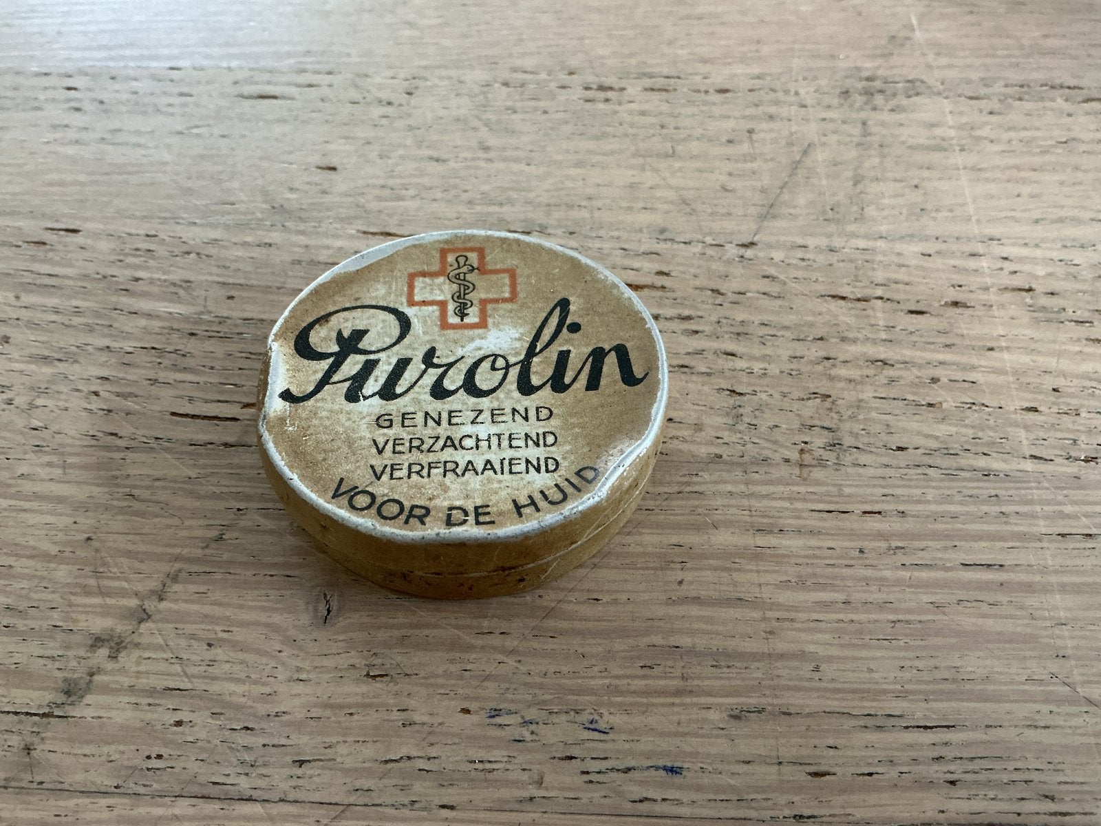 Oud Purolin blikje - Purolin Mijnhardt.Brievenbuspost, Verzamelen, Ophalen of Verzenden, Gebruikt