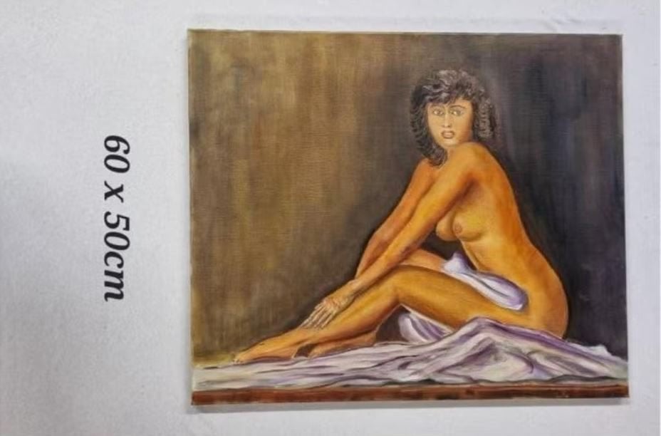 vintage naakt op canvas 70er jaren De Geest G., Verzamelen, Ophalen, Huis en Inrichting
