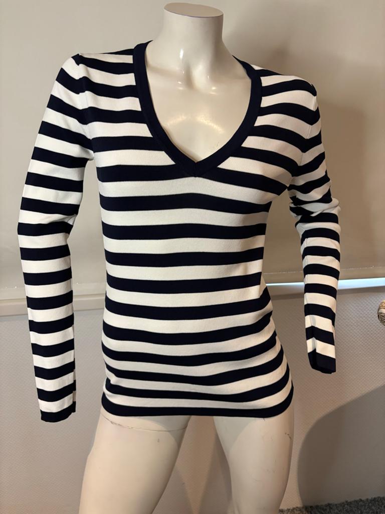 Nikkie trui wit met donkerblauwe strepen maat 40, Maat 38/40 (M), Blauw, ., Ophalen of Verzenden