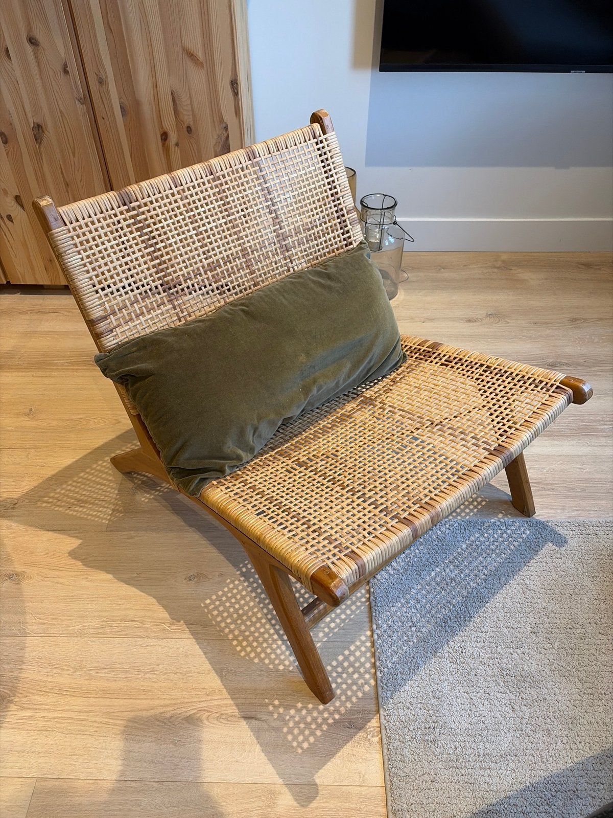 rotan lounge stoel, Bruin, Ophalen of Verzenden, Zo goed als nieuw, Eén