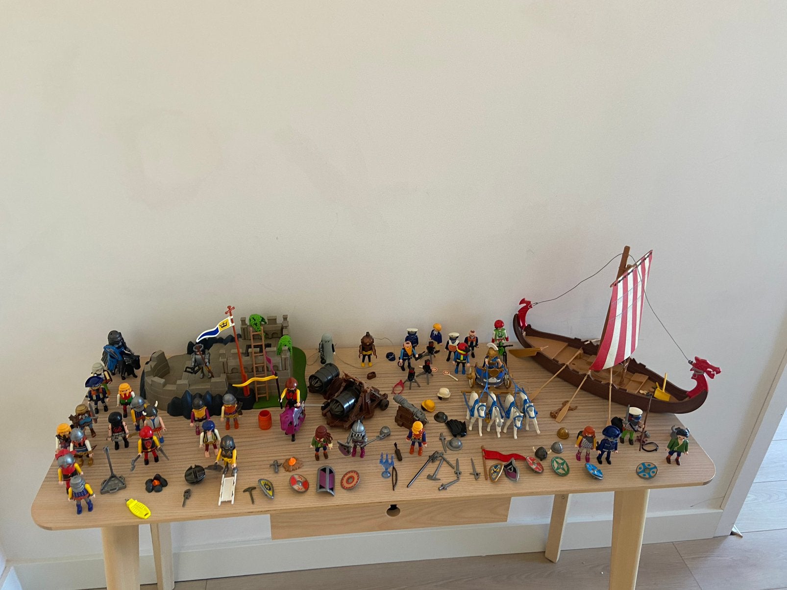 Playmobil oa Vikingschip, ridders, ruïne, kanonnen, politie, Ophalen, Zo goed als nieuw, Overige series, Boot/Schip