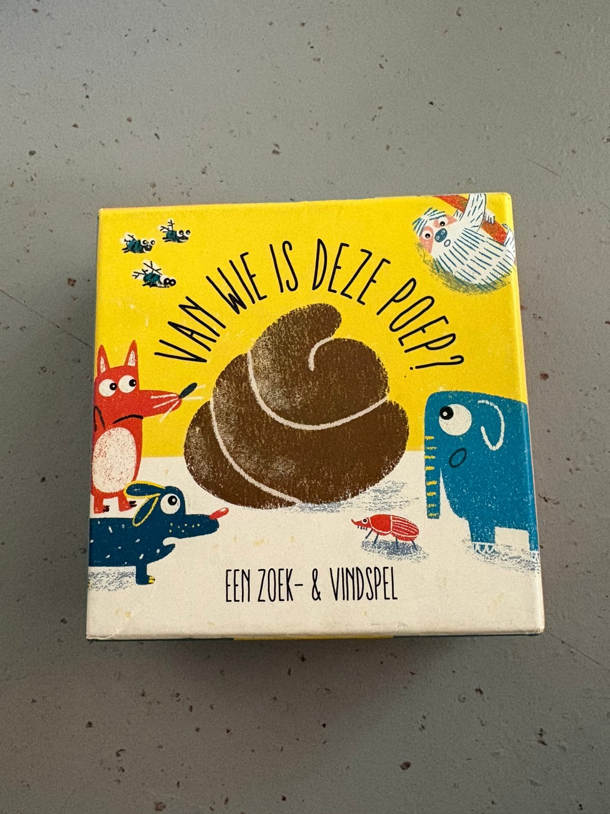 Memorie spel Van wie is deze poep?, Ophalen of Verzenden, Zo goed als nieuw, Speelkaart(en)