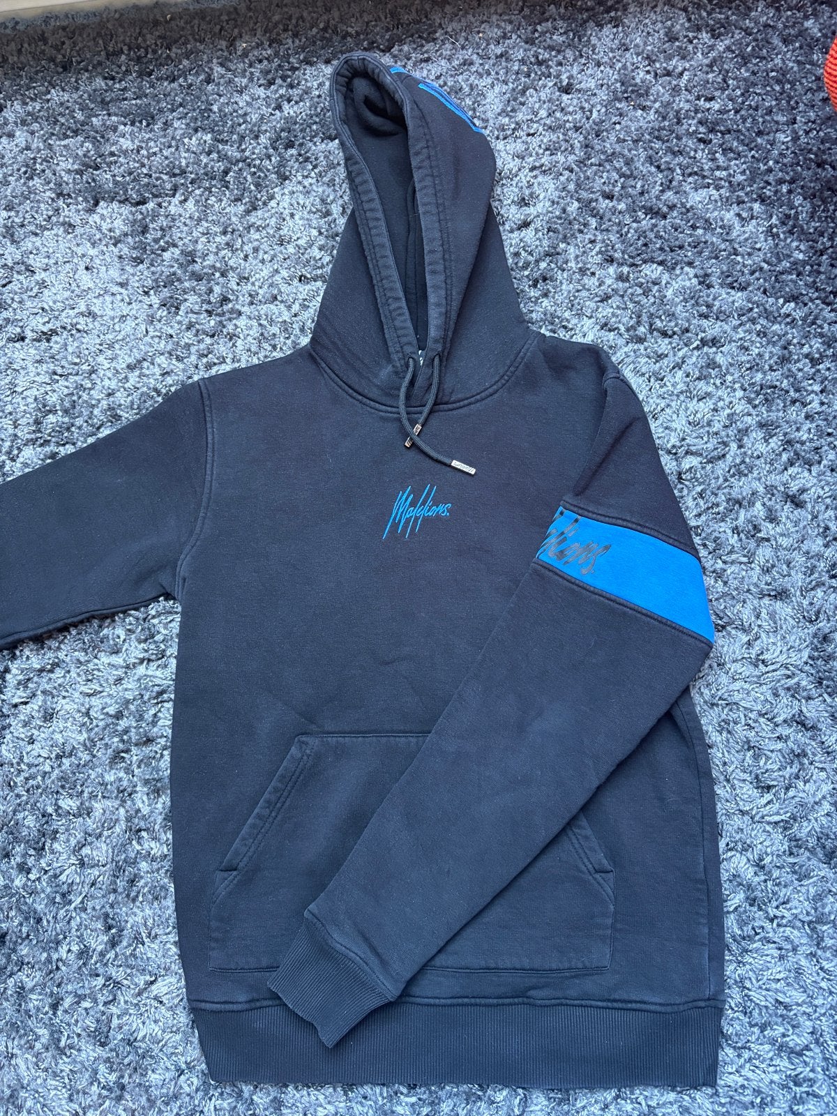 Malelions hoodie zwart met blauwe details - Maat S, Ophalen of Verzenden, Zo goed als nieuw