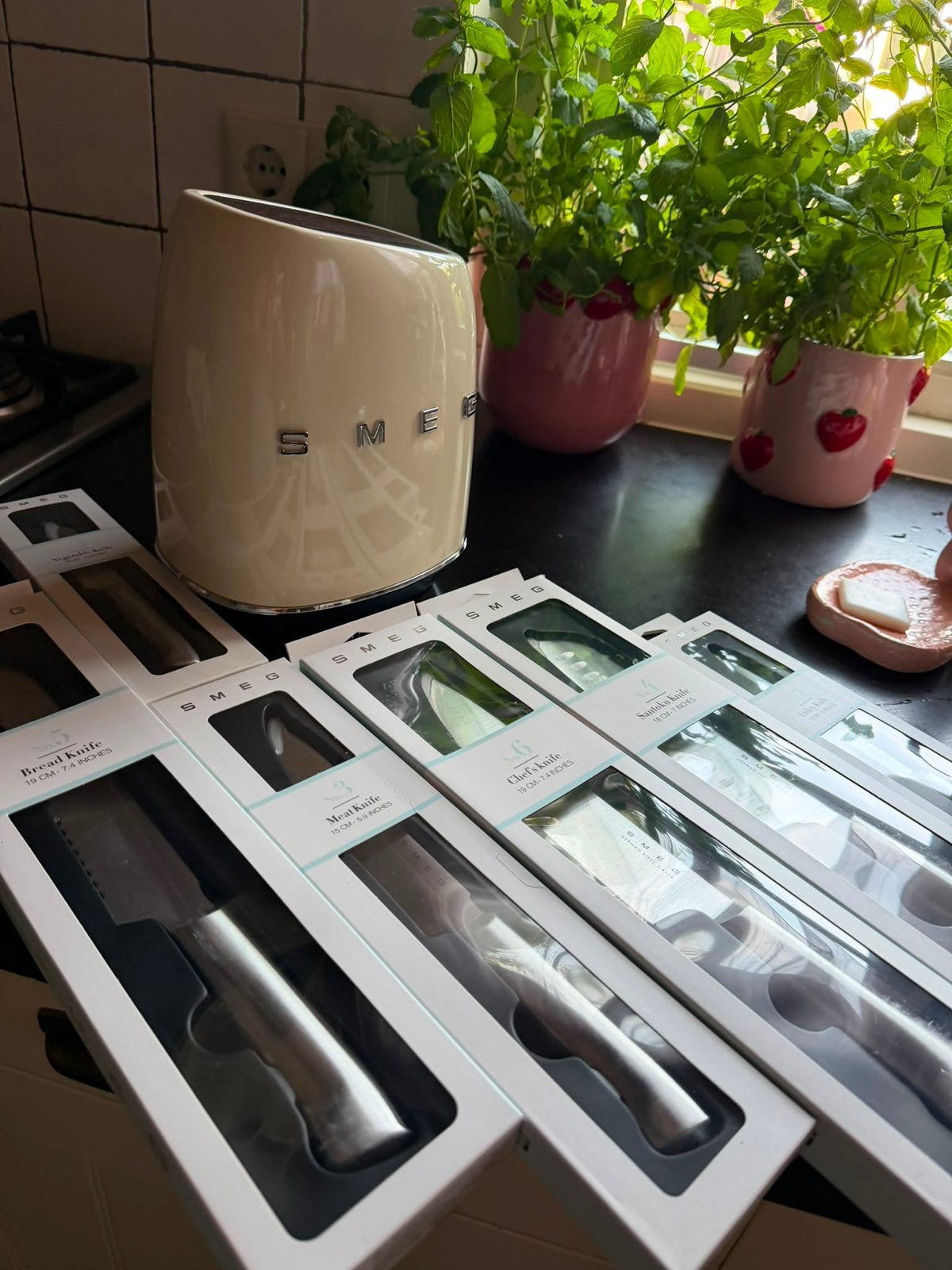 SMEG messenblok met messen, Verzenden, Bestekset, Smeg, Nieuw