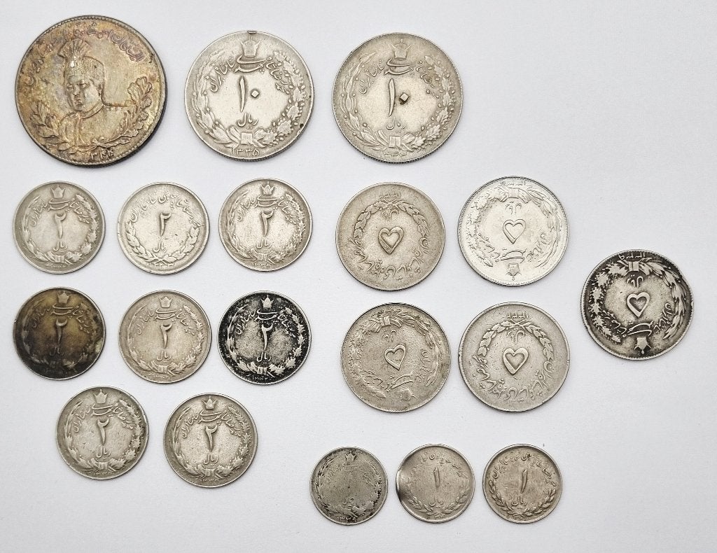 1222. Zilveren munten, Iran - ca. 1915-1940, Ophalen, Midden-Oosten, Zilver