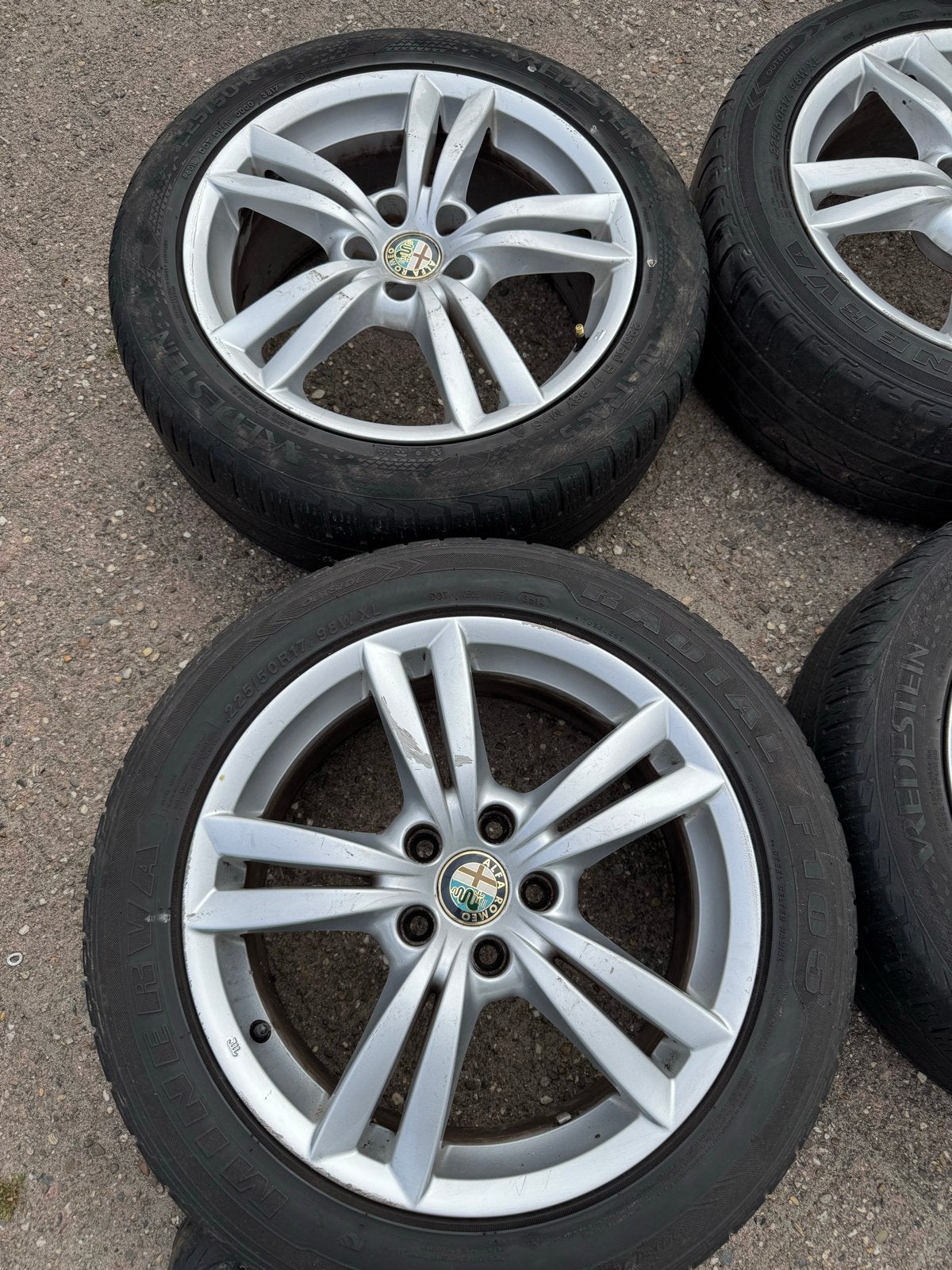 Alfa Romeo 17 inch velgen, Ophalen, Gebruikt, Banden en Velgen, 17 inch