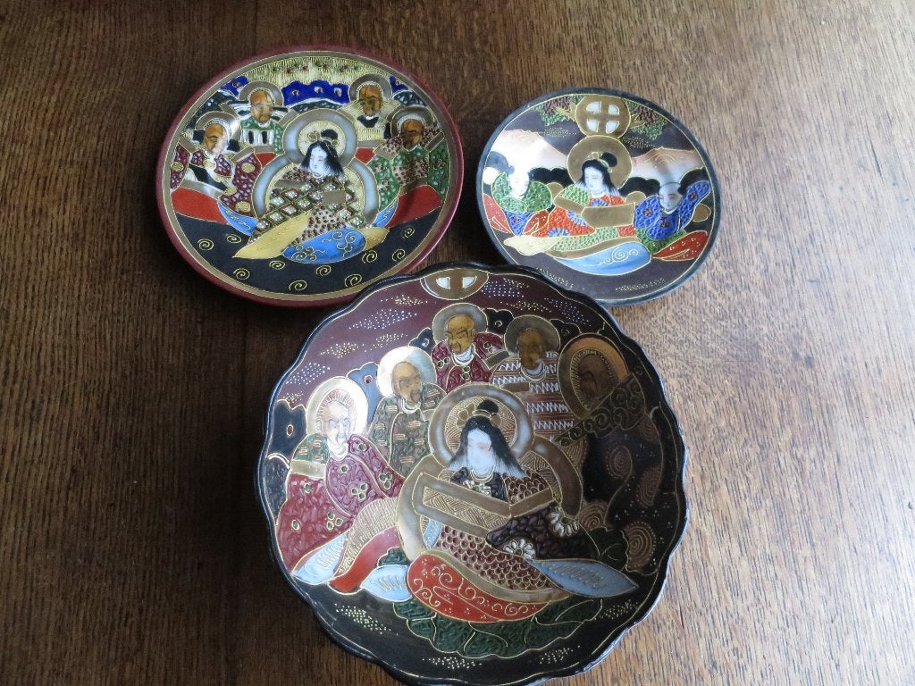 3 mooie handgeschilderde Chinese wandborden 20/19/15 cm, Ophalen of Verzenden