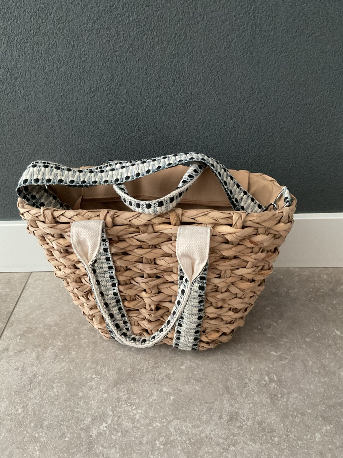 Rotan / nieuwe - tas met afsluitbare rits en binnenvak, Ophalen of Verzenden, Nieuw, Beige, Shopper