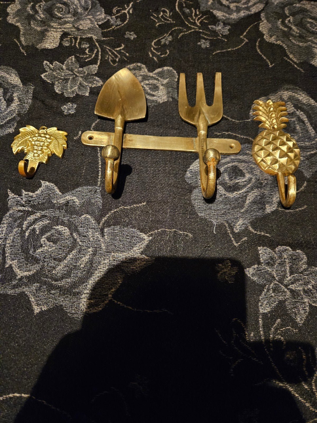 Diverse vintage messing wandhaken en kapstokken, Huis en Inrichting, Woonaccessoires | Kapstokken, Gebruikt, Minder dan 100 cm