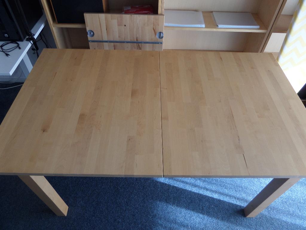 tafel masief berken 155x90cm, 75cm hoog, Ophalen, 200 cm of meer, 50 tot 100 cm, Zo goed als nieuw