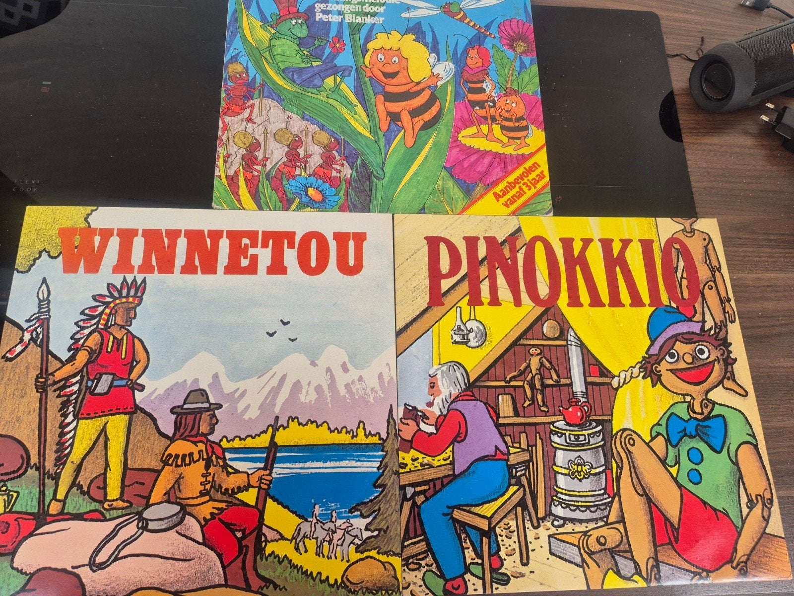 3 leuke kinderplaten, Pinokkio, Maja de Bij, Winntou, LP, Ophalen of Verzenden, Zo goed als nieuw, Verhaal of Sprookje