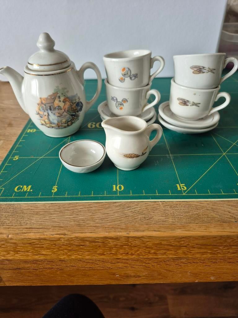 Vintage porseleinen kinder serviesje ( boerderij)., Ophalen of Verzenden, Nieuw