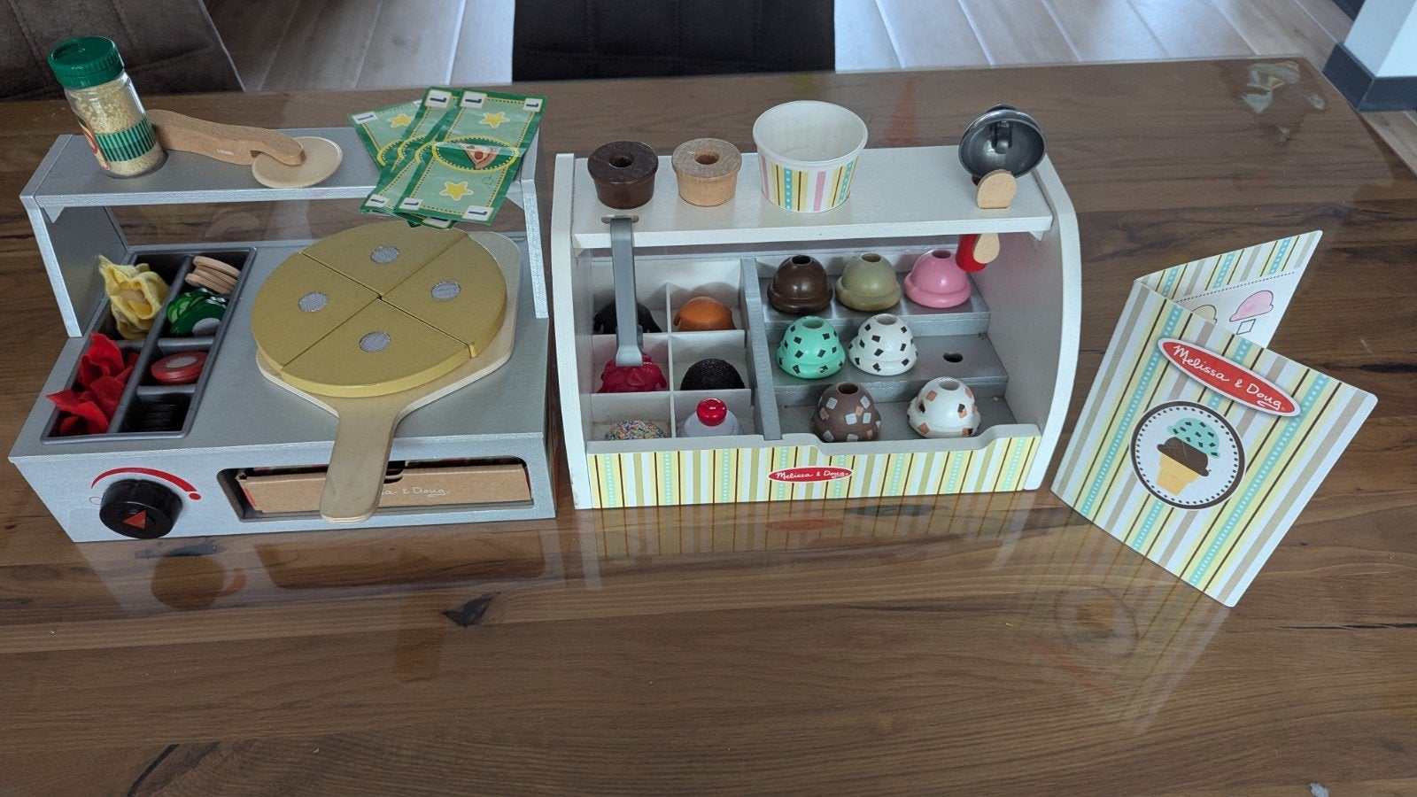 ice cream counter en pizza set Melissa & doug, Ophalen, Gebruikt