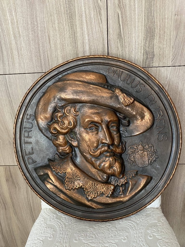 Antieke Rubens koperen wandplaat, Ophalen of Verzenden