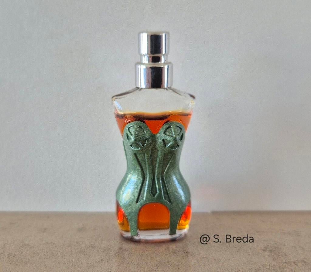 Jean Paul Gaultier miniatuur groen korset, Ophalen of Verzenden, Zo goed als nieuw, Miniatuur, Gevuld