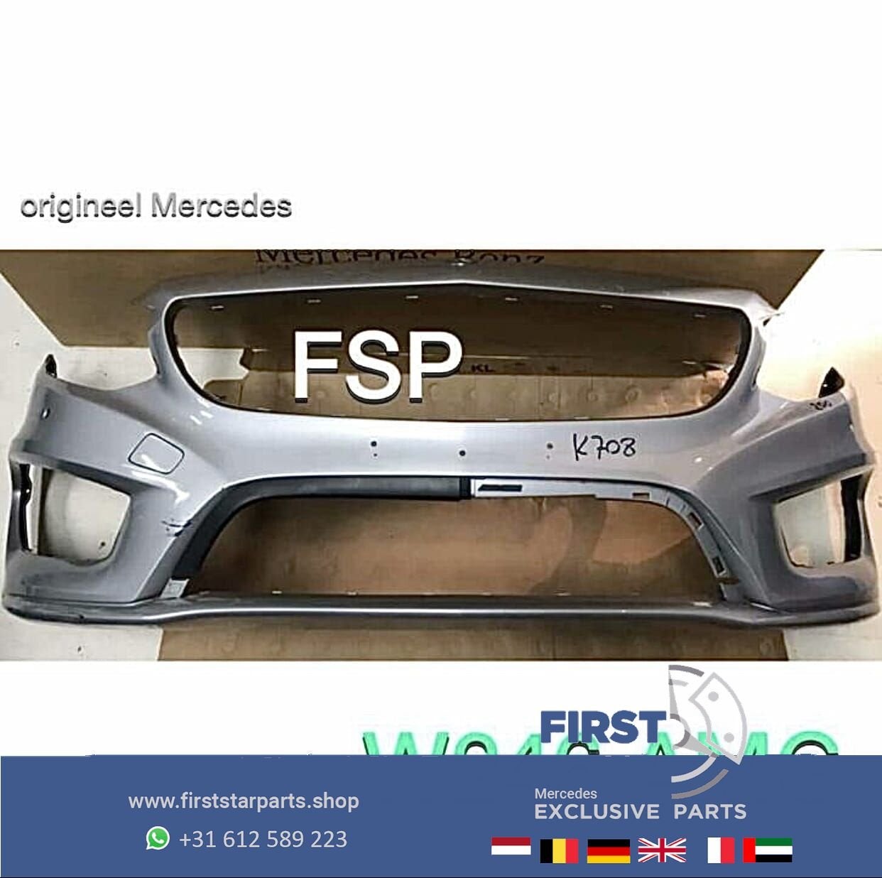 W246 AMG BUMPER B Klasse Facelift Voorbumper 2018 PDC ZWART, Auto-onderdelen, Carrosserie en Plaatwerk, Gebruikt, -, Voor, Ophalen of Verzenden