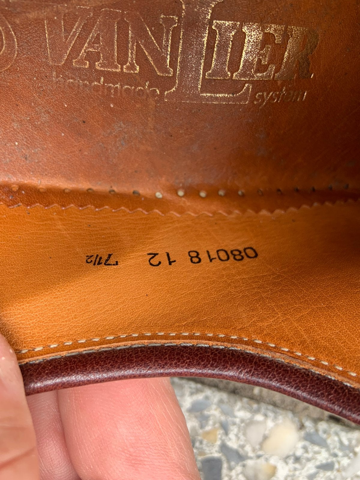 Van Lier herenschoenen, maat 7.5, bruin leer, Ophalen, Gedragen, Bruin, Veterschoenen