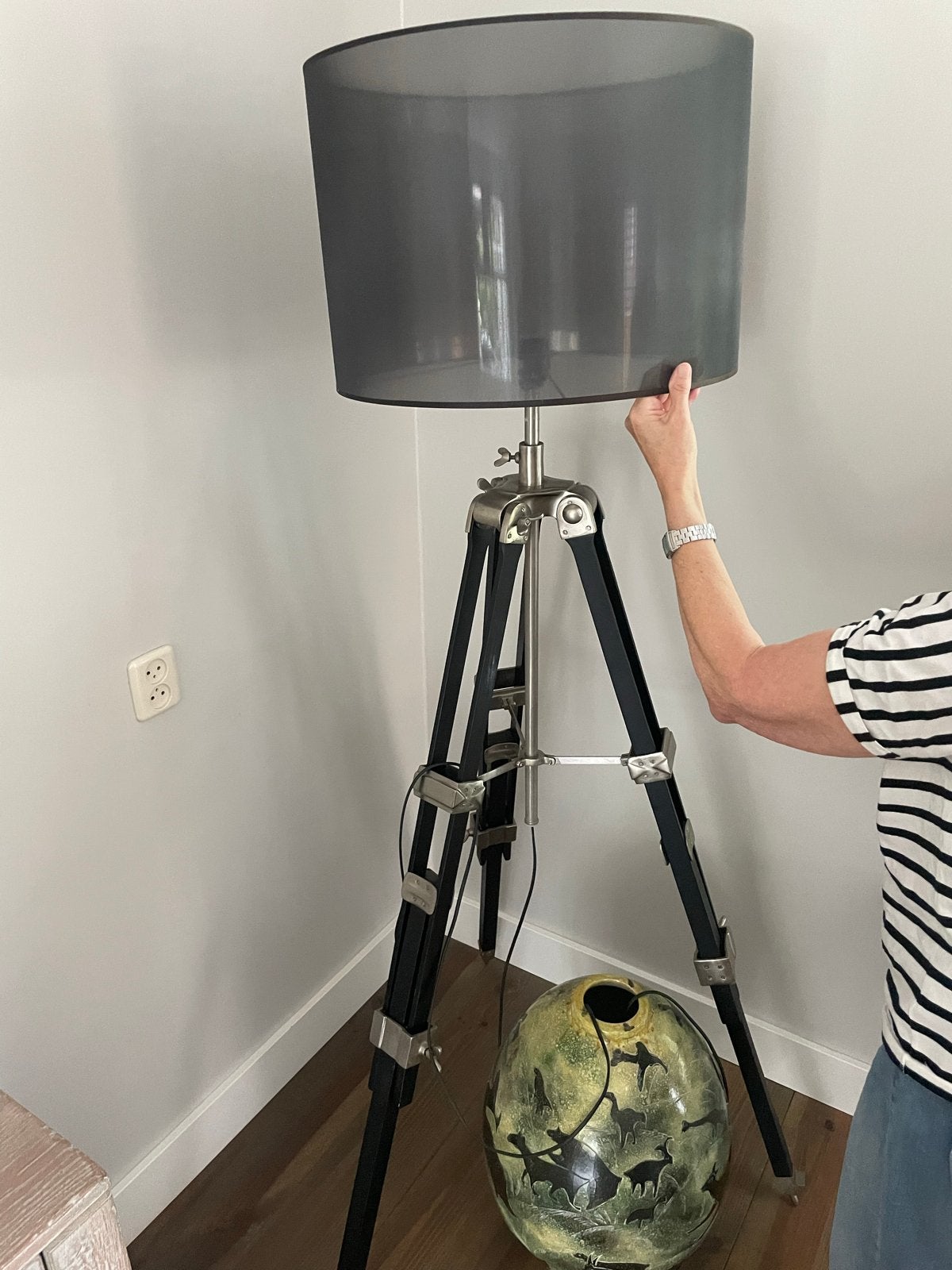 Lamp eichholtz klassieker jaren 50, Huis en Inrichting, Ophalen, Gebruikt, E27 (groot), Metaal