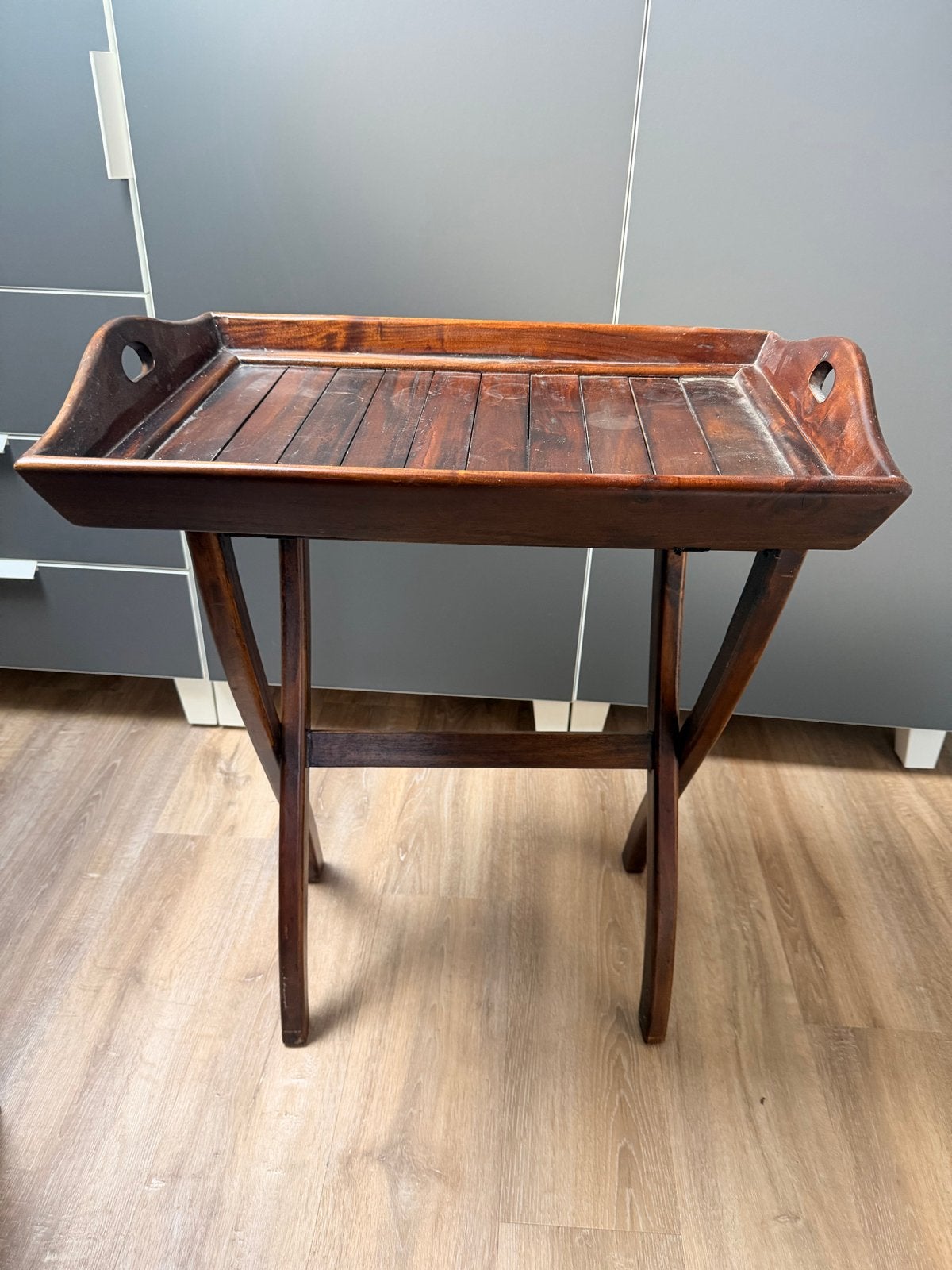Vintage houten dienbladtafel - inklapbaar, Ophalen