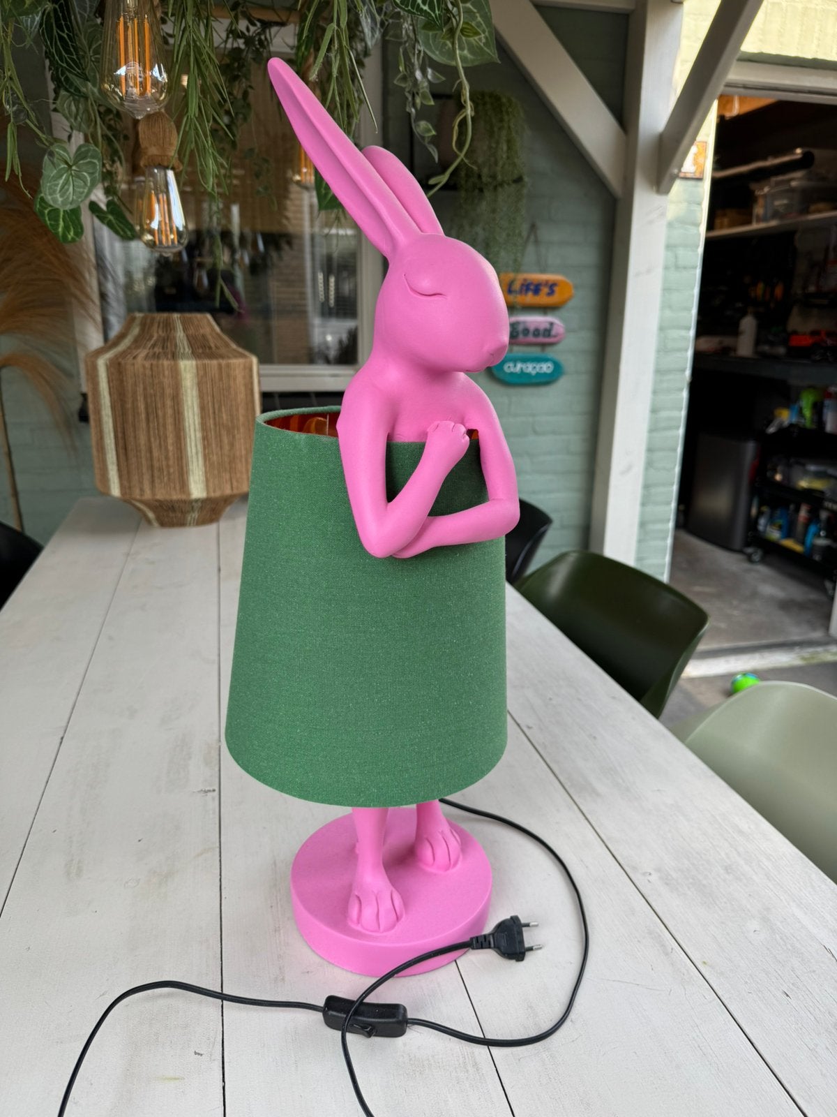 Konijn lamp kare design, Ophalen, Zo goed als nieuw, Overige materialen, 50 tot 75 cm