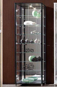 Vitrinekast 172 x 58 x 32 cm zwart, Huis en Inrichting, Kasten | Vitrinekasten, Ophalen, Met deur(en), Glas, 50 tot 100 cm