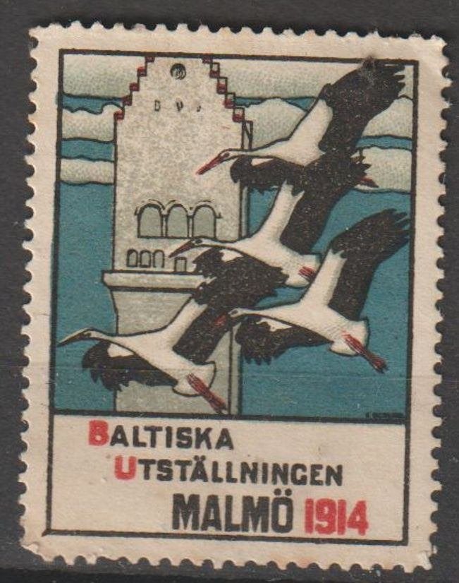 Zweden sluitzegel Baltische tentoonstelling Malmö 1914, Ophalen of Verzenden, Zweden, Postfris